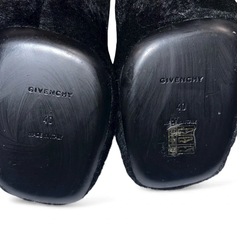 Givenchy Black Pumps Haircalf Heels Leather Square Toe 10 Fur Cocktail NWOB 🟡